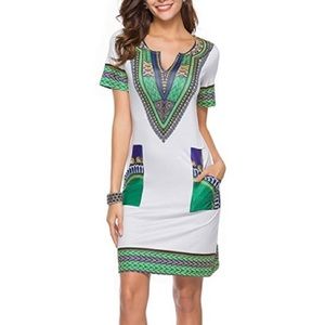 Bohemian V-Neck Tunic with Front Pockets